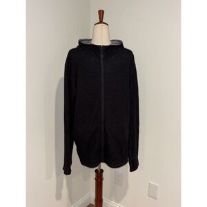 PAKA Men's Alpaca Breathe Full Zip Black Hoodie Size Large